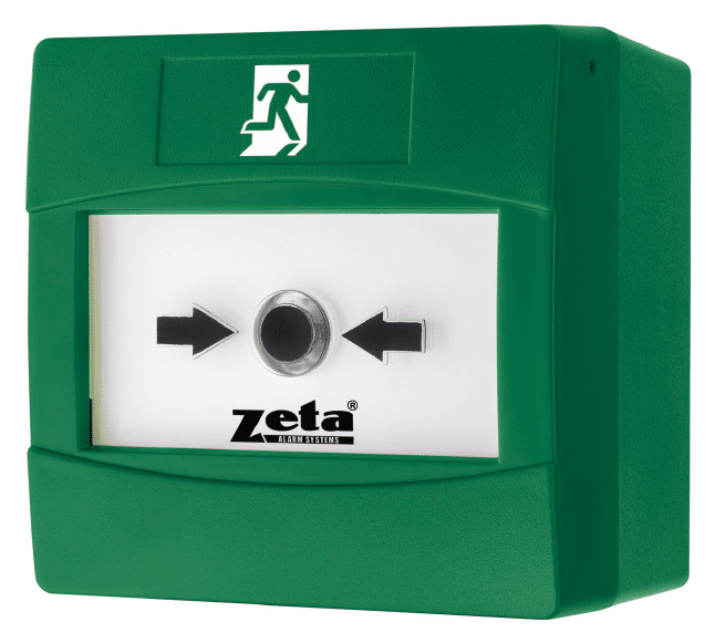 [43-671  ZT-CP4/WP/G] Zeta Cp4 Conventional Weatherproof Manual Callpoint, Green