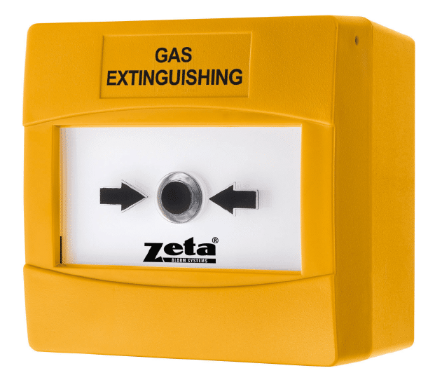 [43-653ZT-CP4/Y] [43-653ZT-CP4/Y] Zeta gas extinguishing call point (surface mount c/w back box)
