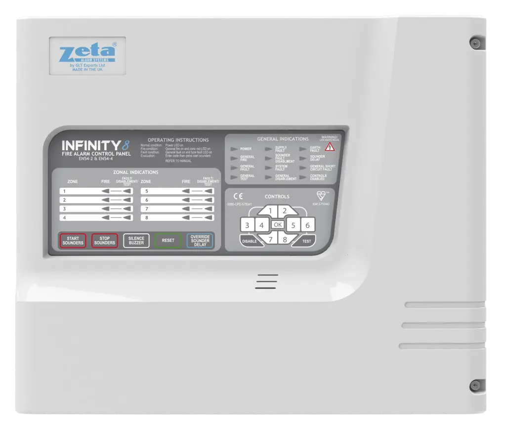 [37-652-IN4] Zeta Infinity 4 Zone Conventional Fire Alarm Panel In4