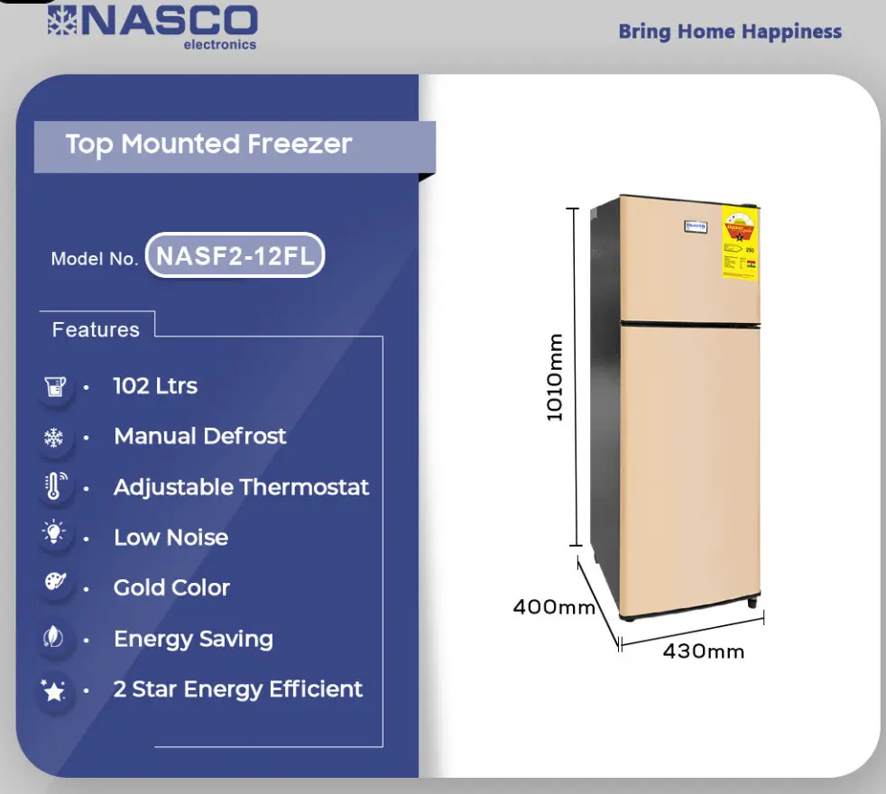 [NASF2-12FL] Nasco 102Ltrs Table Top Refrigerator [NASF2-12FL]