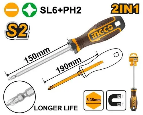 [AKISD26150] Ingco 2 In 1 Screw Driver Set S2