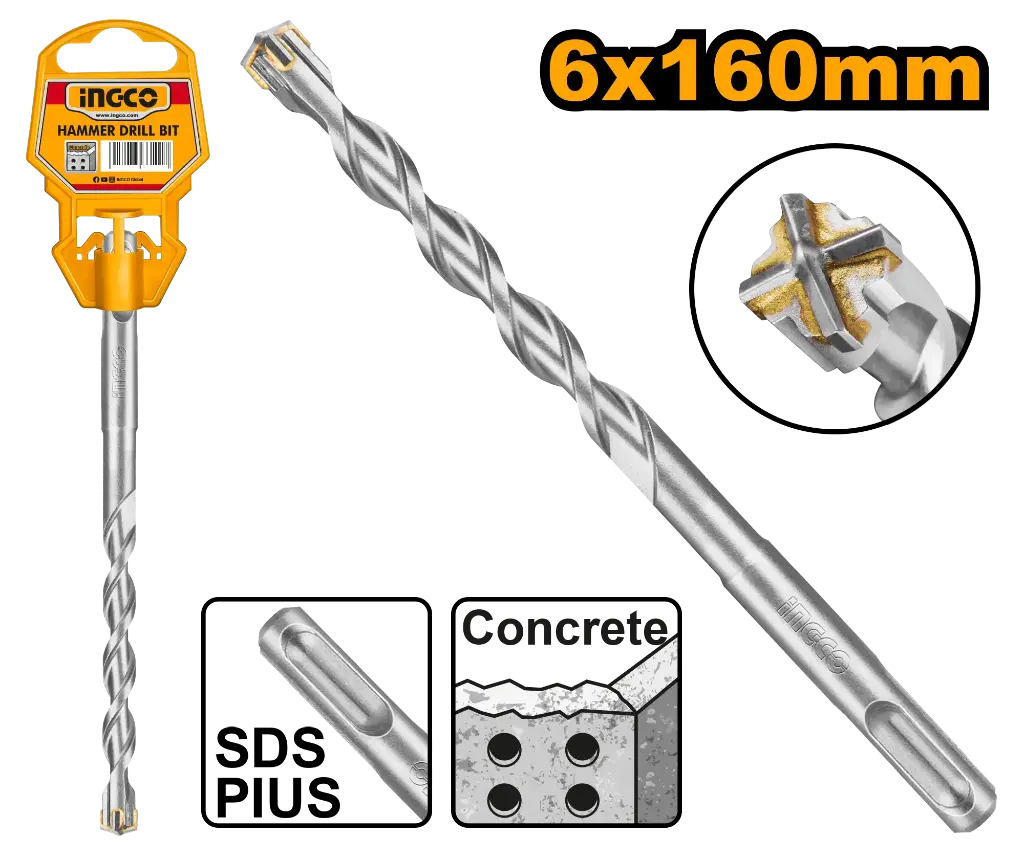 Ingco Sds 6mm x 160mm Plus Hammer Drill [DBH1210602]