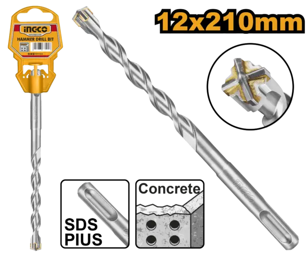 Ingco Sds 12 x 210mm Plus Hammer Drill [DBH1211202]