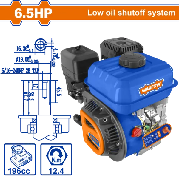 [WGNAA168Q] Wadfow Wadfow Gasoline Engine 6.5Hp - P1C1 [WGNAA168Q]