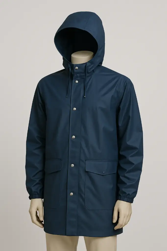 [SAF-07144] Raincoat With Hood Navy Blue L