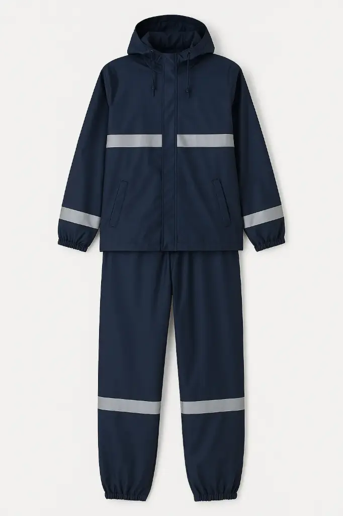 [SAF-07151] Rainsuit Navy Blue With Reflectors(Up And Down) Xl