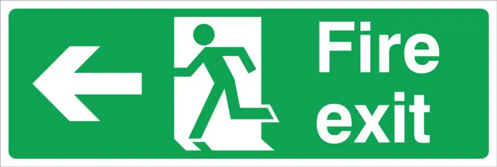 [SAF-07164] Fire Exit Sign Man Running Left Rectangular
